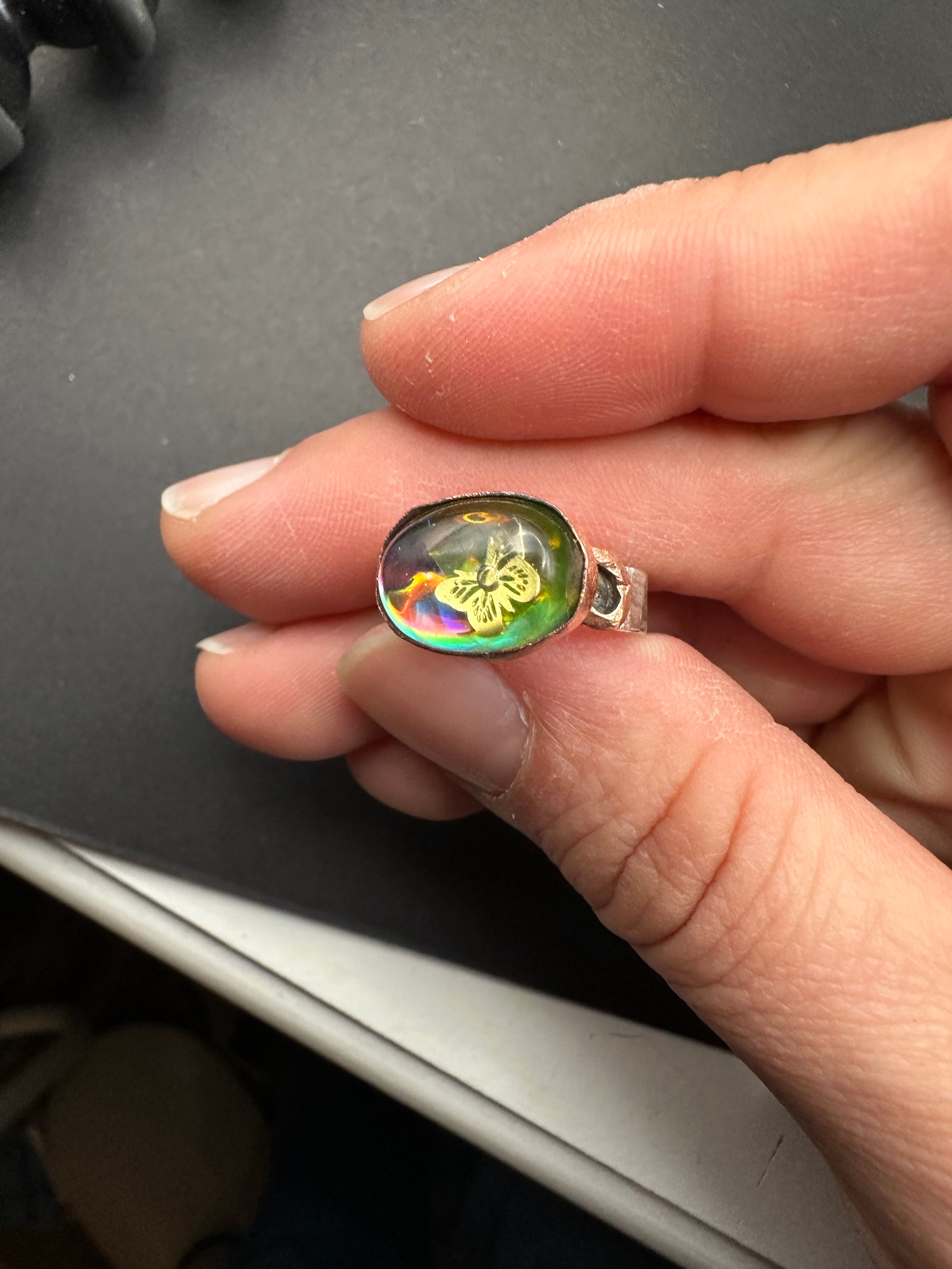 Green Butterfly Ring