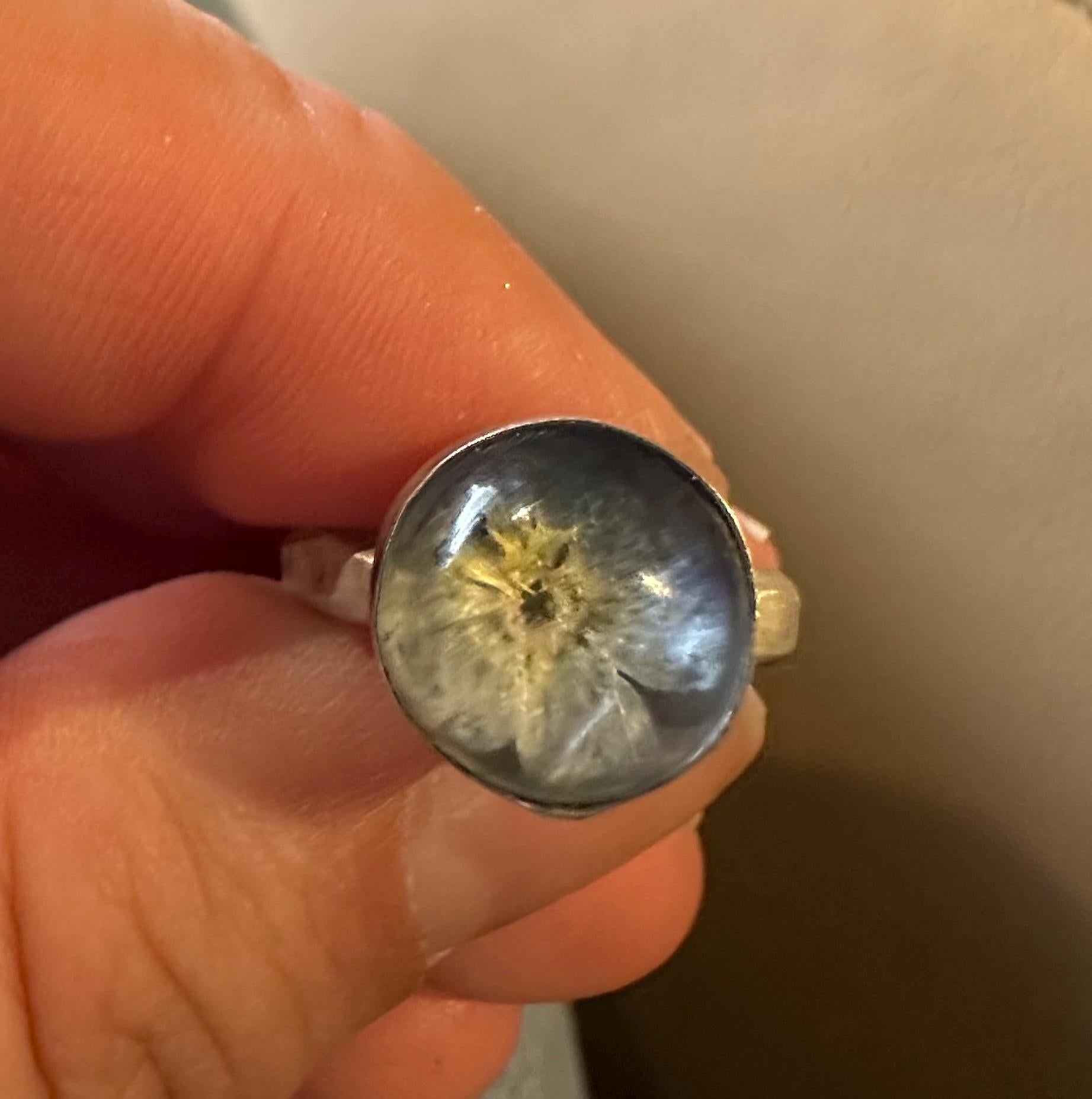 Silver and forget-me-not ring