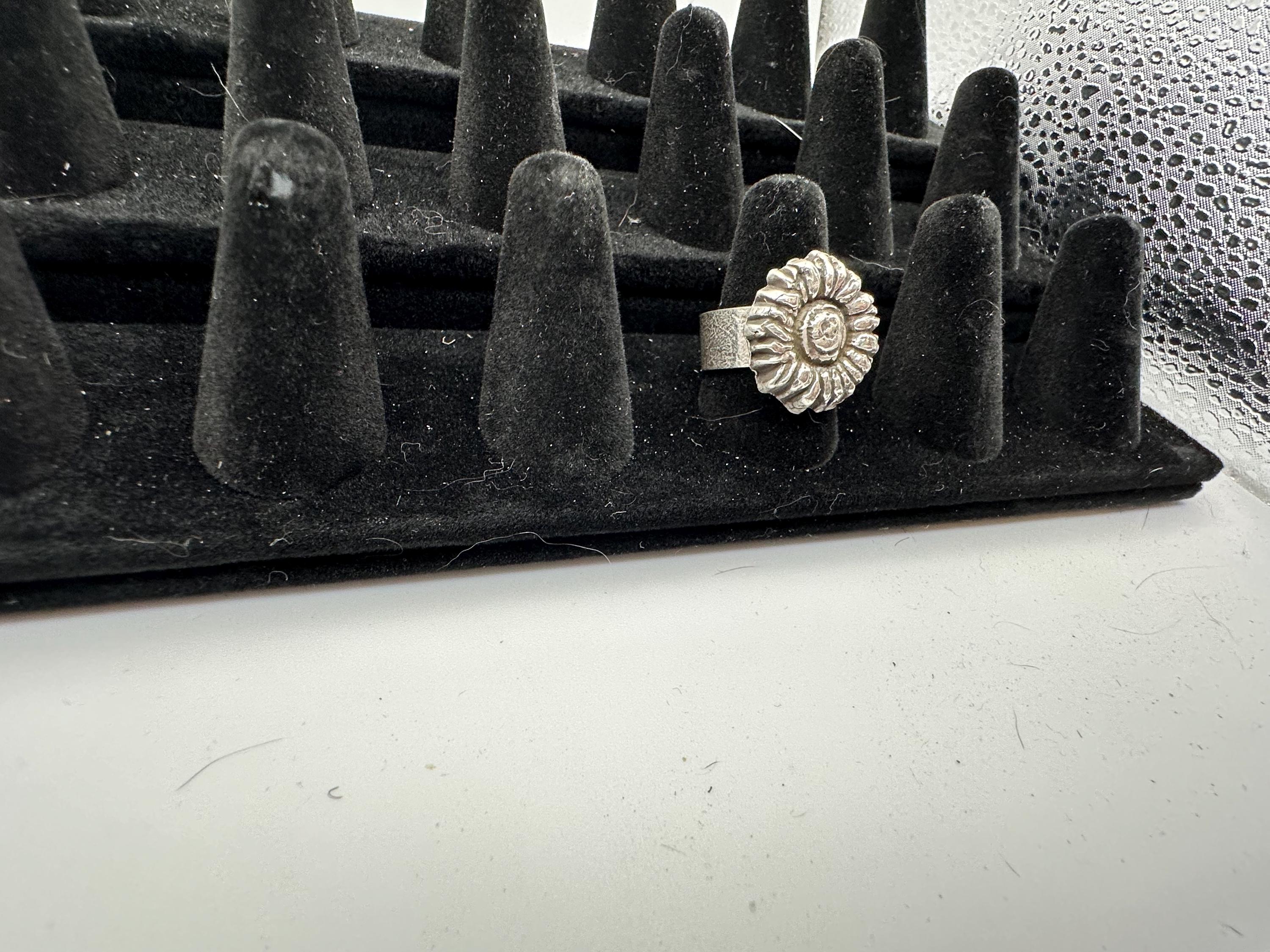 Silver Sunflower Ring