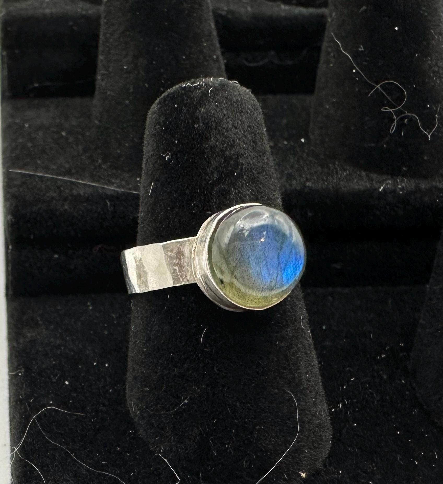 Silver and Labradorite Ring