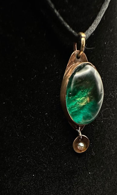 Copper Pendant with Resin Insert
