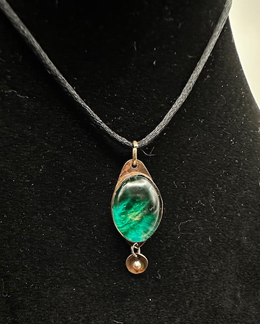 Copper Pendant with Resin Insert