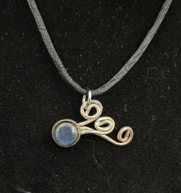 Labradorite and Silver Swirls Pendant