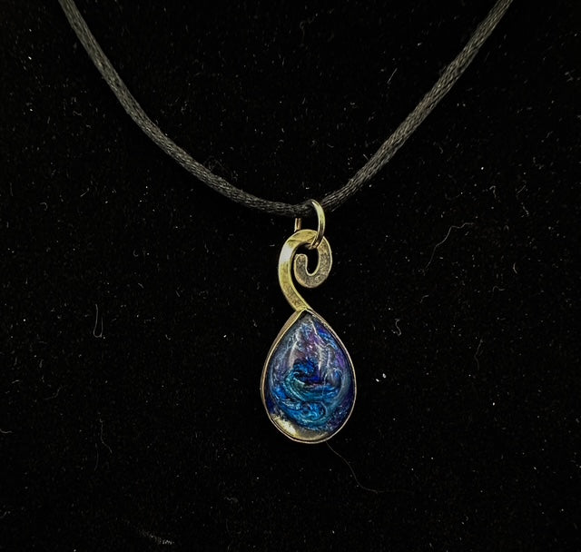 Sterling Silver Pendant with Resin Cabochon