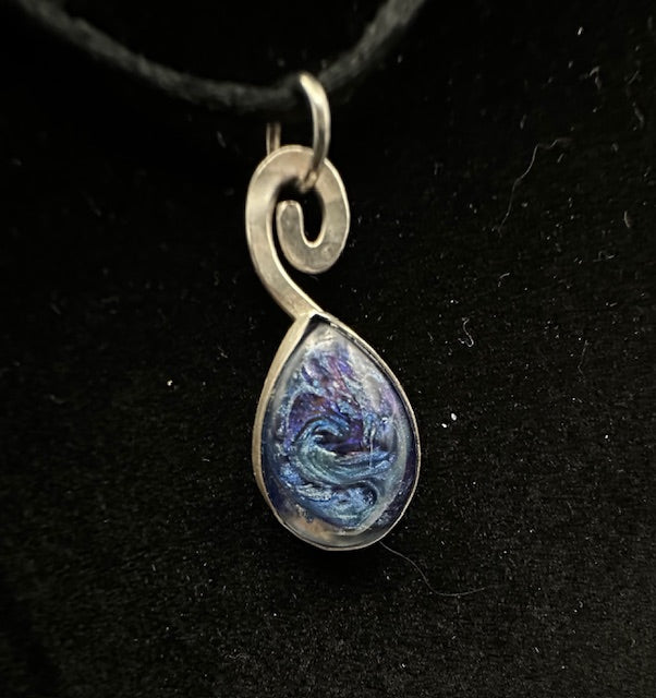 Sterling Silver Pendant with Resin Cabochon