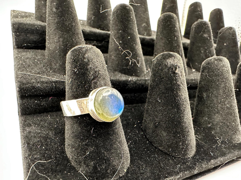 Silver and Labradorite Ring