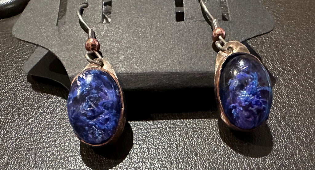 Silver, Copper, Resin earrings