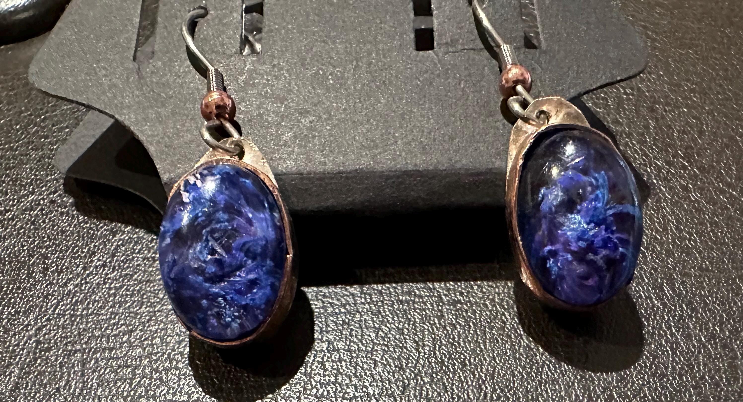 Silver, Copper, Resin earrings